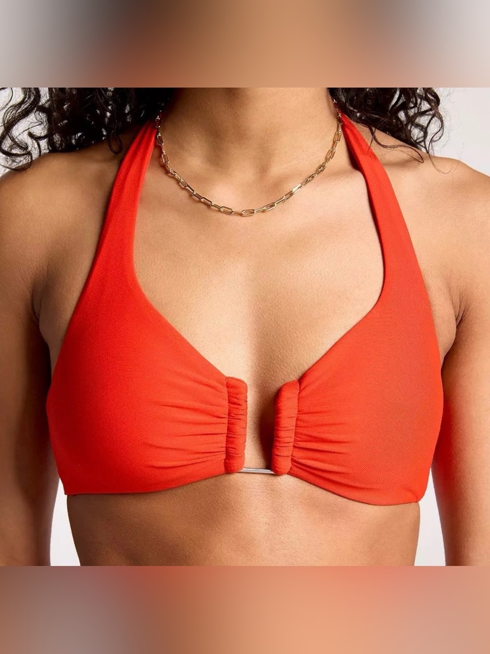 CALIA U-Bar Halter Bikini Swim Top Size L